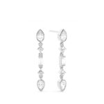 Multi Shaped Diamond Linear Drop Earrings