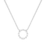 Prong Set Round Diamond Circle Delicate Chain Pendant