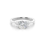 Floral Diamond Accent Engagement Ring