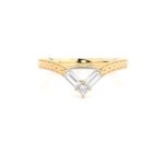 Chevron Diamond Studded Shaped Vintage Wedding Band